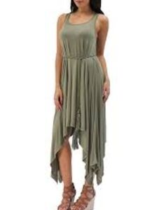 NWT  Blacksheep- clothing Gray Beaded Hankerchief dress sz S #46